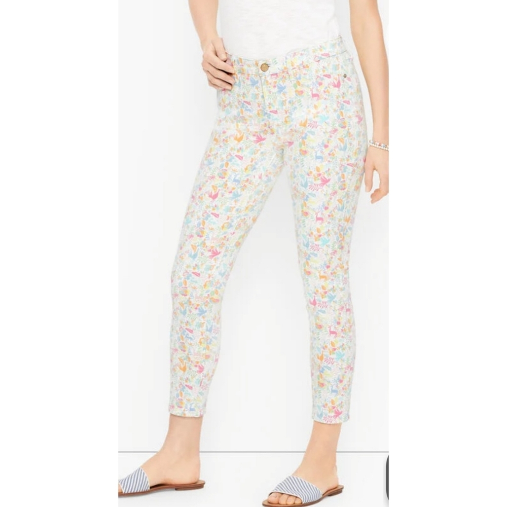 Talbots Jegging Crop Garden Party Cream Size 12